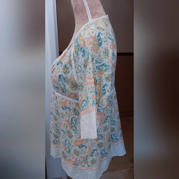 DKNY ~ Y2K Pastel Paisley Metallic Thread Blouse – Size 9 - Picture 4 of 11